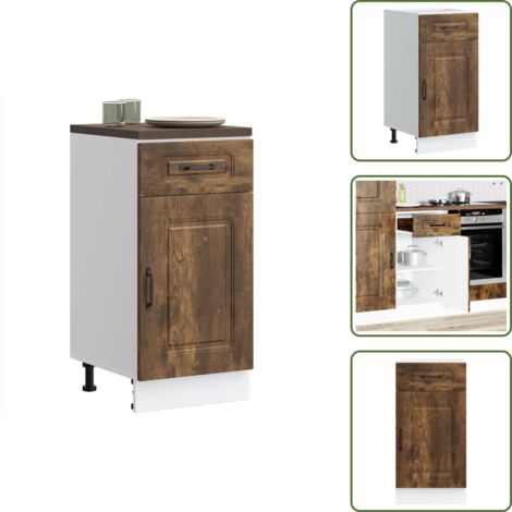 Armoire de cuisine Kalmar chêne fumé bois d'ingénierie - Armoire De Cuisine - Armoires De Cuisine - Meuble Bas D'évier - Meuble Bas D'évier De Cuisine