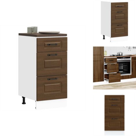 Armoire de cuisine Kalmar chêne marron bois d'ingénierie - Armoire De Cuisine - Armoires De Cuisine - Meuble D'évier - Meuble D'évier De Cuisine