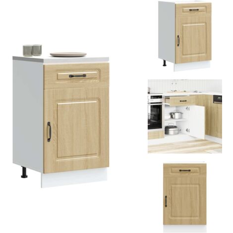 Armoire de cuisine Kalmar chêne sonoma bois d'ingénierie - Armoire De Cuisine - Armoires De Cuisine - Meuble Bas D'évier - Meuble Bas D'évier De Cuisine