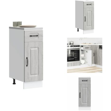 Armoire de cuisine Kalmar sonoma gris bois d'ingénierie - Armoire De Cuisine - Armoires De Cuisine - Meuble Bas D'évier - Meuble Bas D'évier De Cuisine