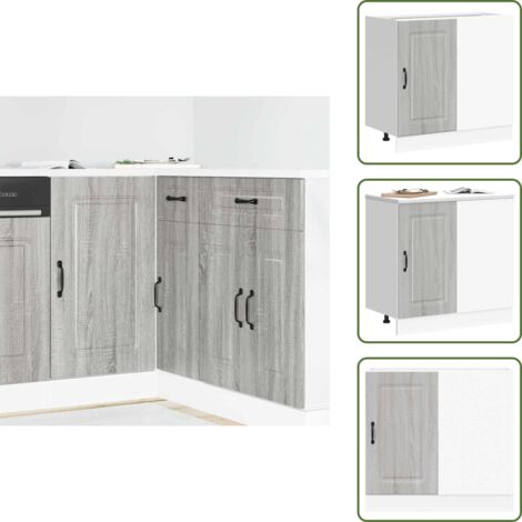 Armoire de cuisine Kalmar sonoma gris bois d'ingénierie - Armoire De Cuisine - Armoires De Cuisine - Meuble D'évier - Meuble D'évier De Cuisine