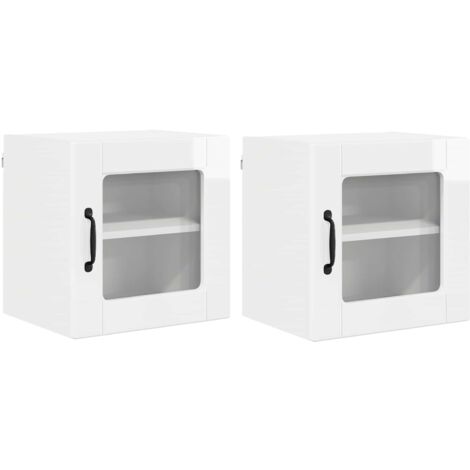 Armoire de cuisine  Meuble de cuisine 2 pcs Blanc brillant 40 x 31 x 40 cm