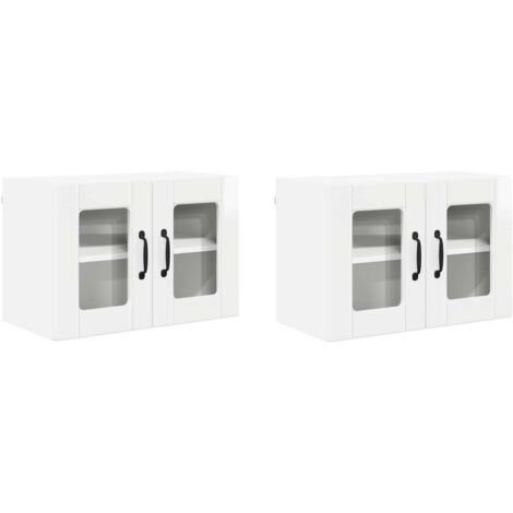 Armoire de cuisine Meuble de cuisine 2 pcs Blanc brillant 60 x 31 x 40 cm