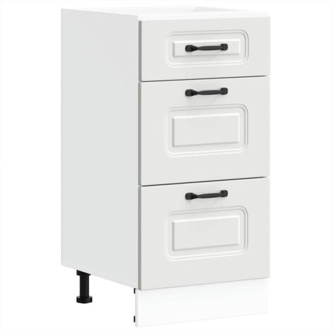 Armoire de cuisine-Meuble de cuisine-Armoire de rangement Kalmar blanc bois d'ingénierie 246143