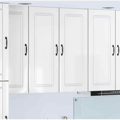Armoire de cuisine-Meuble de cuisine-Armoire de rangement Kalmar Blanc brillant 80 x 31 x 100 cm 818060