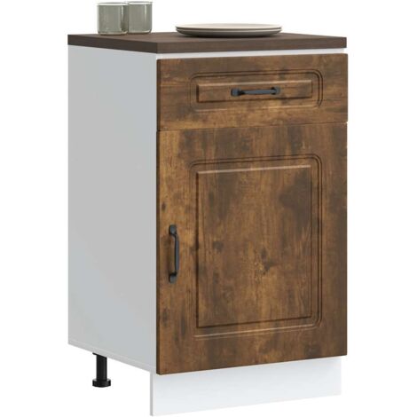 Armoire de cuisine-Meuble de cuisine-Armoire de rangement Kalmar chêne fumé bois d'ingénierie 182043
