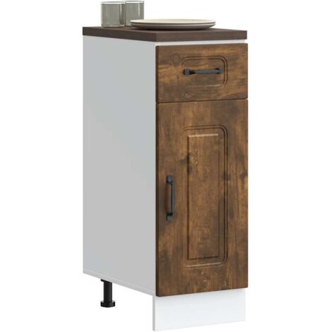 Armoire de cuisine-Meuble de cuisine-Armoire de rangement Kalmar chêne fumé bois d'ingénierie 205839