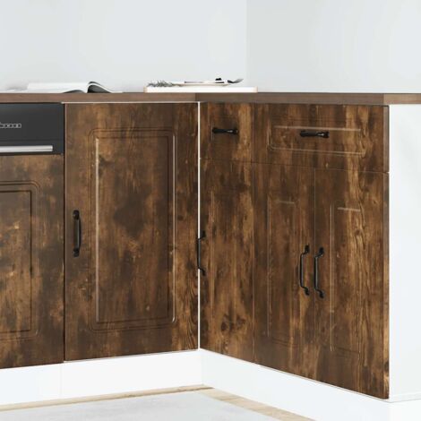Armoire de cuisine-Meuble de cuisine-Armoire de rangement Kalmar chêne fumé bois d'ingénierie 504884