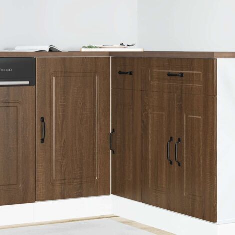 Armoire de cuisine-Meuble de cuisine-Armoire de rangement Kalmar chêne marron bois d'ingénierie 347501