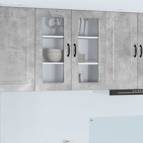 Armoire de cuisine-Meuble de cuisine-Armoire de rangement Kalmar Gris béton 80 x 31 x 80 cm 780717