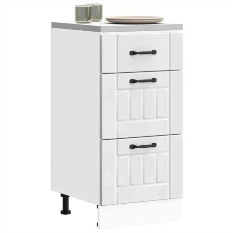 Armoire de cuisine-Meuble de cuisine-Armoire de rangement Lucca blanc bois d'ingénierie 444419