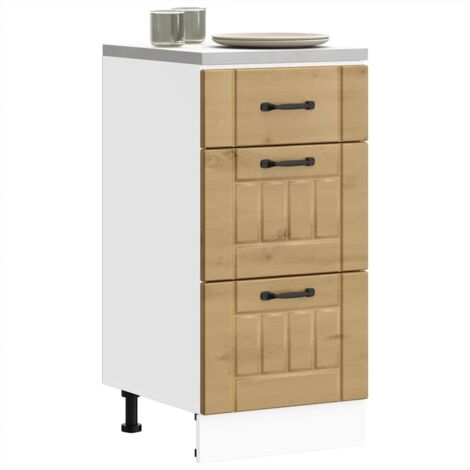 Armoire de cuisine-Meuble de cuisine-Armoire de rangement Lucca chêne artisanal bois ingénierie 519390