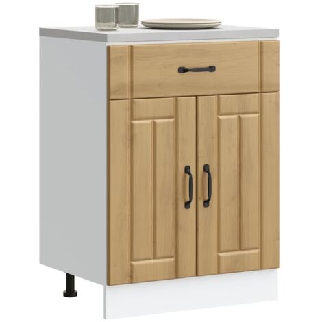 Armoire de cuisine-Meuble de cuisine-Armoire de rangement Lucca chêne artisanal bois ingénierie 625588