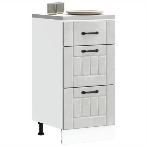 Armoire de cuisine-Meuble de cuisine-Armoire de rangement Lucca gris béton bois ingénierie 702770