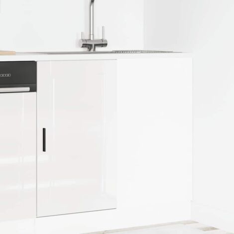 Armoire de cuisine-Meuble de cuisine-Armoire de rangement Porto blanc brillant bois ingénierie 885195