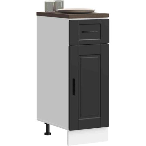 Armoire de cuisine-Meuble de cuisine-Armoire de rangement Porto noir bois d'ingénierie 222774