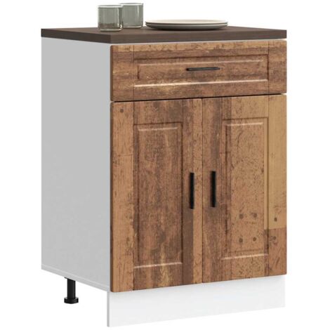 Armoire de cuisine-Meuble de cuisine-Armoire de rangement Porto vieux bois bois d'ingénierie 313752