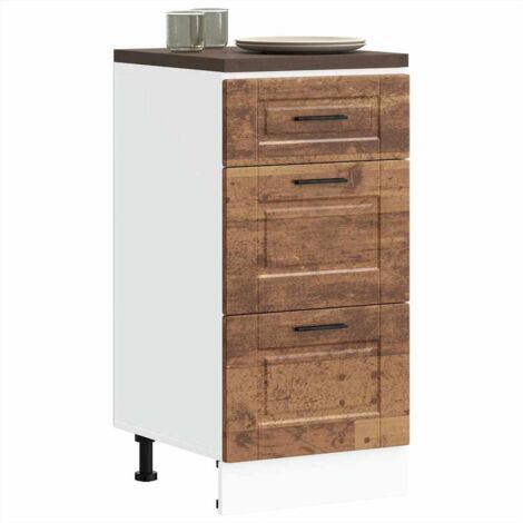Armoire de cuisine-Meuble de cuisine-Armoire de rangement Porto vieux bois bois d'ingénierie 650774