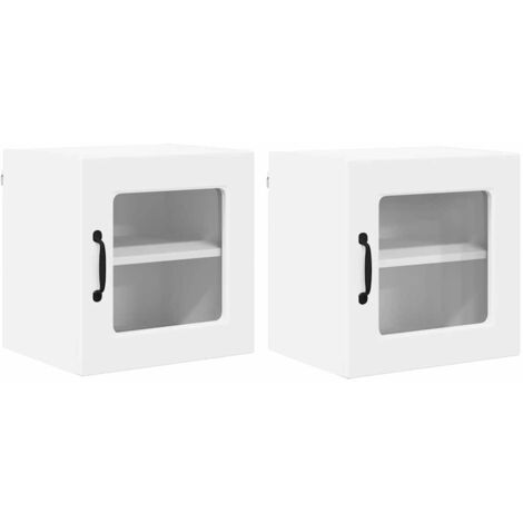 Armoire de cuisine  Meuble de cuisine avec étagère 2 pcs Blanc 40 x 31 x 40 cm