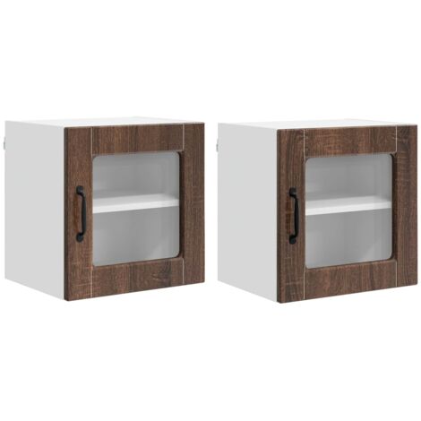 Armoire de cuisine  Meuble de cuisine avec porte 2 pcs Chêne brun 40 x 31 x 40 cm