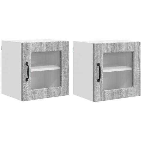 Armoire de cuisine  Meuble de cuisine avec porte 2 pcs Gris Sonoma 40 x 31 x 40 cm