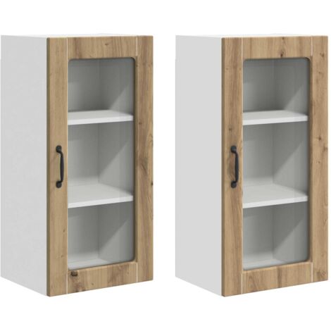 Armoire de cuisine Meuble de cuisine Lucca 2 pcs Chêne artisanal 40 x 31 x 80 cm