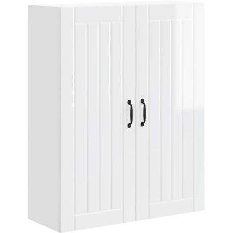Armoire de cuisine  Meuble de cuisine Lucca Blanc brillant 80 x 31 x 100 cm