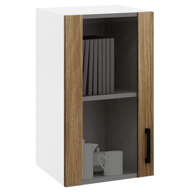 Toscohome - Armoire de cuisine murale 1 porte noyer naturel 40x72H cm