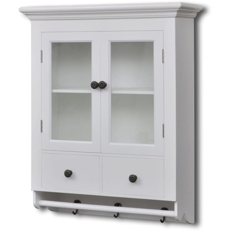 Vidaxl - Placard mural de cuisine avec porte en verre Bois blanc