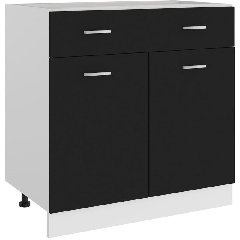 Vidaxl - Armoire de plancher à tiroir Noir 80x46x81,5 cm Aggloméré