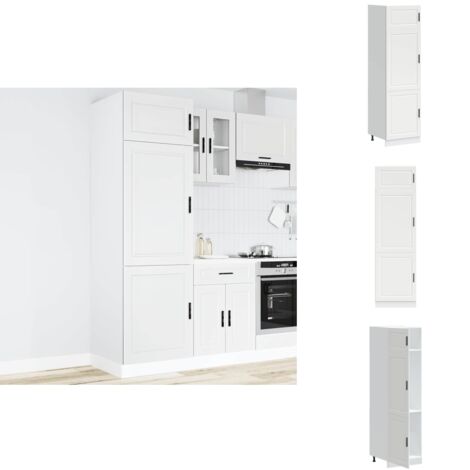 Armoire de cuisine Porto blanc bois d'ingénierie - Armoire De Cuisine - Armoires De Cuisine - Armoire De Cuisine Haute - Armoire De Cuisine Latérale
