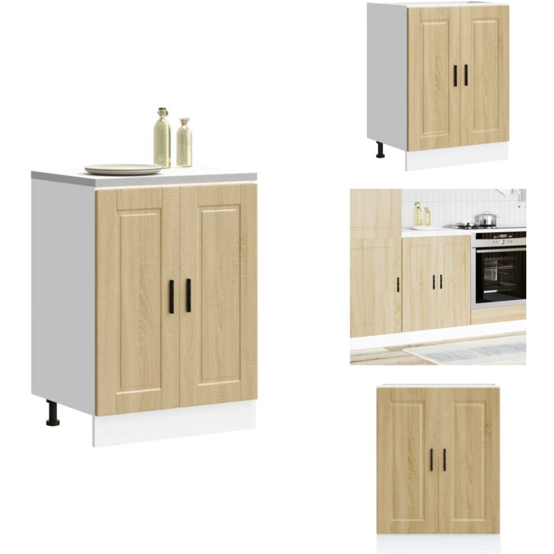 Armoire de cuisine Porto chêne sonoma bois d'ingénierie - Armoire De Cuisine - Armoires De Cuisine - Meuble Bas D'évier - Meuble Bas D'évier De