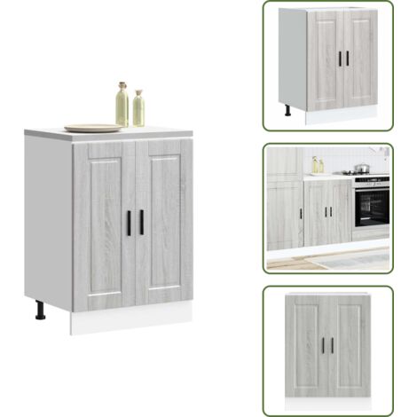 Armoire de cuisine Porto sonoma gris bois d'ingénierie - Armoire De Cuisine - Armoires De Cuisine - Meuble Bas D'évier - Meuble Bas D'évier De Cuisine