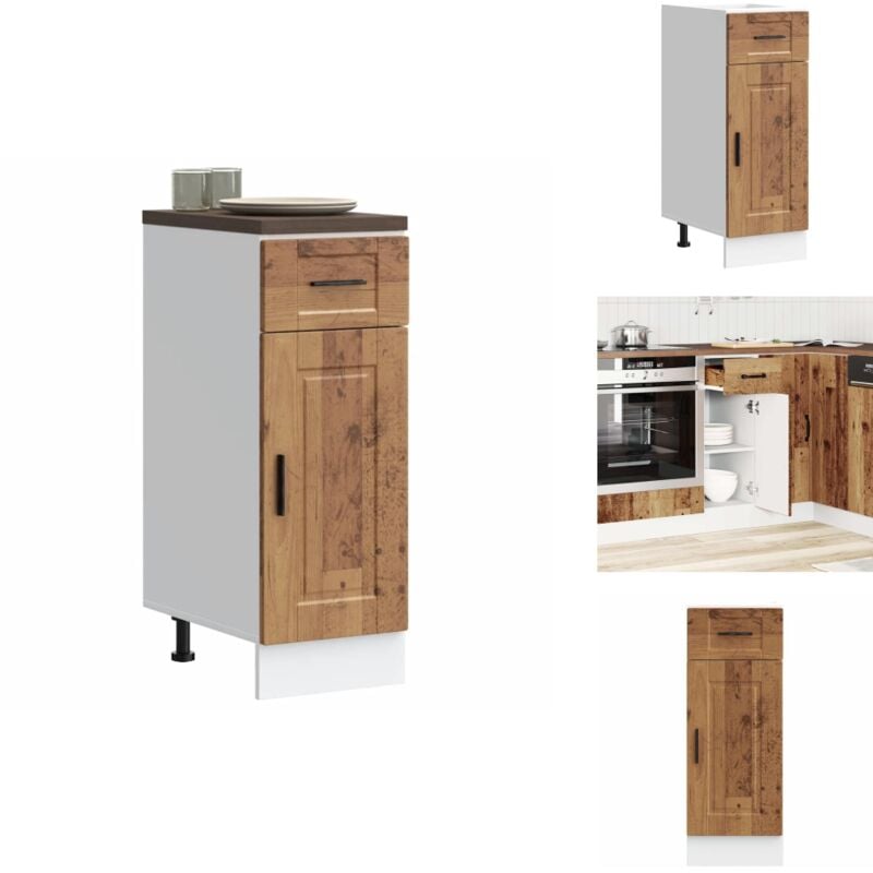 Armoire de cuisine Porto vieux bois bois d'ingénierie - Armoire De Cuisine - Armoires De Cuisine - Meuble D'évier - Meuble D'évier De Cuisine