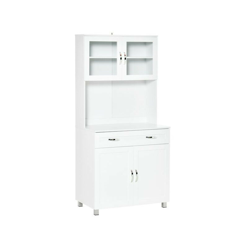 MH - Armoire de cuisine vitrée sophy blanche