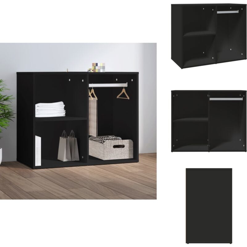 Armoire de dressing noir 80x40x65 cm bois d'ingénierie - Armoire De Dressing - Meuble Rangement - Commode - Placard - Mobilier Chambre