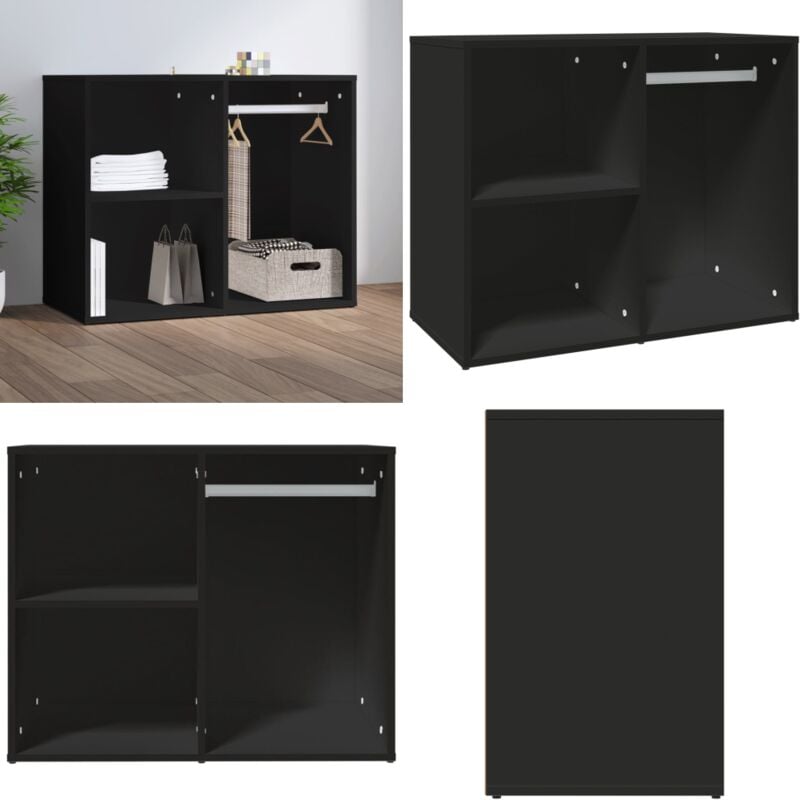 Armoire de dressing noir 80x40x65 cm bois d'ingénierie - Armoire De Dressing - Meuble Rangement - Commode - Placard - Mobilier Chambre - Home & Living