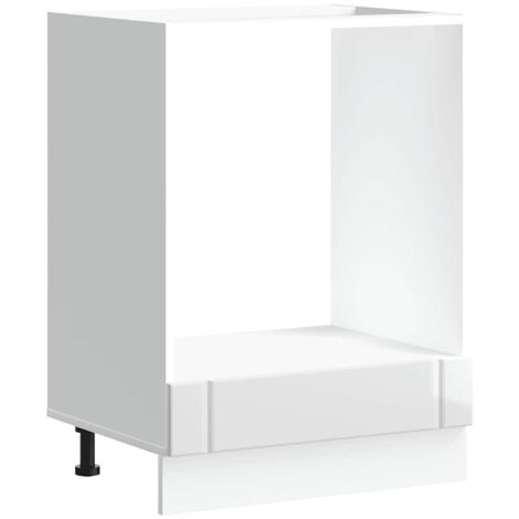 Armoire de four Lucca blanc brillant bois ingénierie