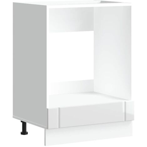 Armoire de four Lucca blanc brillant bois ingénierie vidaXL
