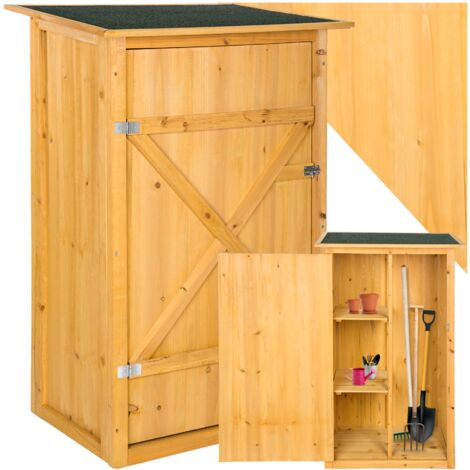 Armoire de jardin adossée 75 x 56 118 cm en bois marron