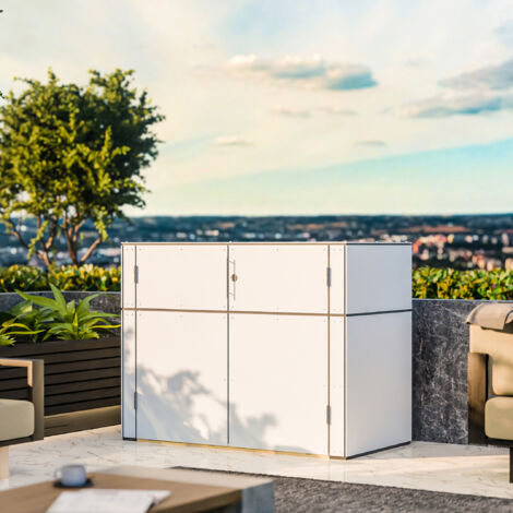 Armoire de jardin Bertilo HPL blanc 0,94m²