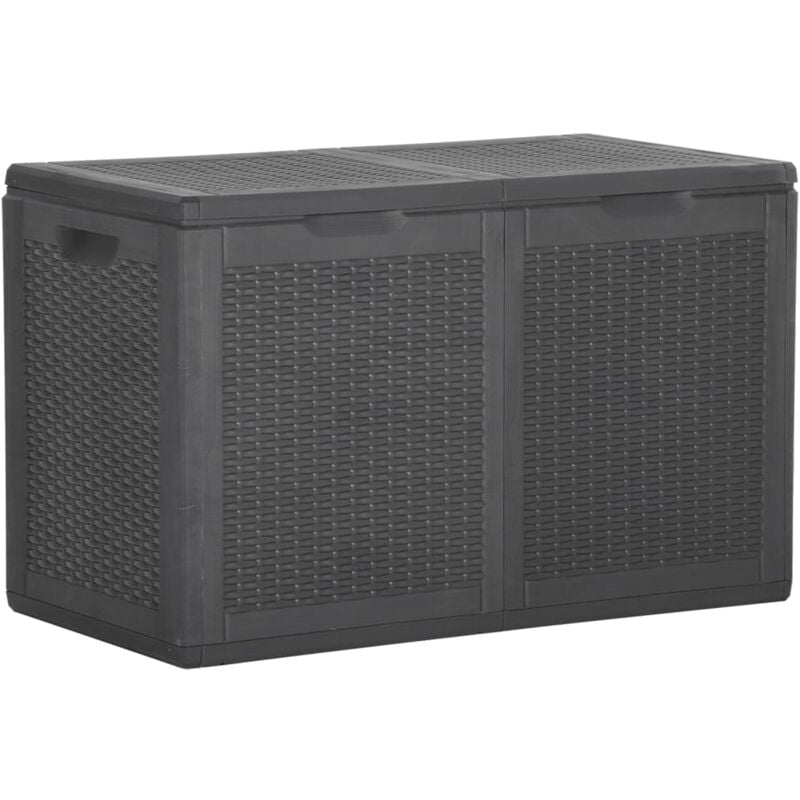 Armoire de jardin, Coffre de jardin,Boîte de rangement de jardin 180 l Noir pp Rotin PEWV53392 design in