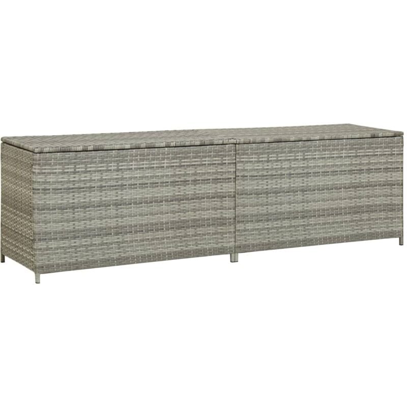 Armoire de jardin, Coffre de jardin,Boîte de rangement de jardin Résine tressée 200x50x60 cm Gris PEWV44644 design in
