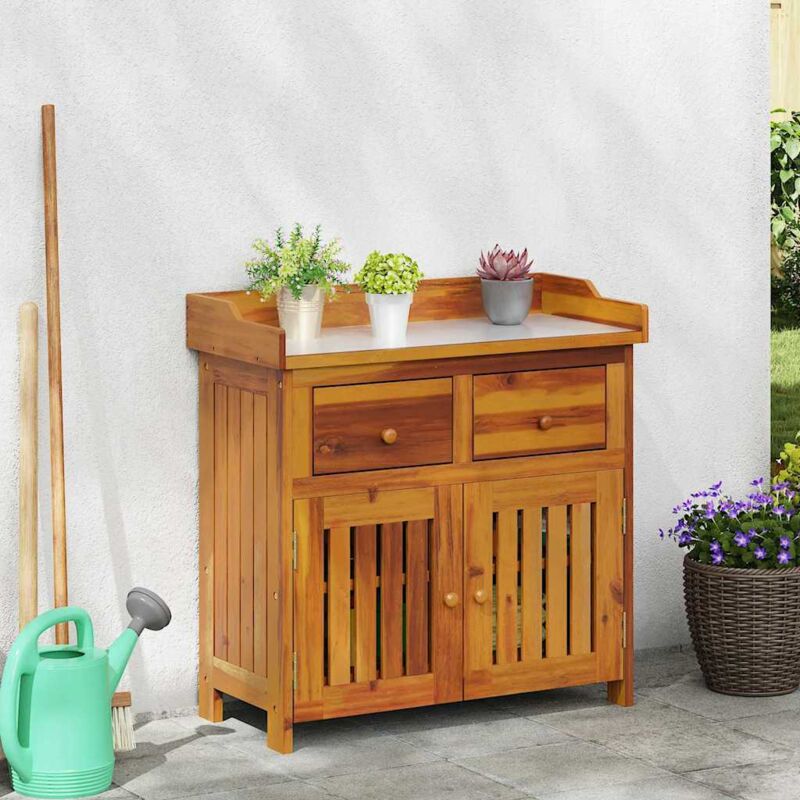 Armoire de jardin avec tiroir Marron 78 x 36.5 x 78cm Vidaxl