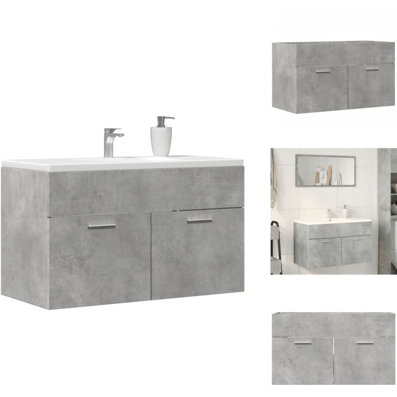 Armoire de lavabo de salle de bain gris béton bois d'ingénierie - Armoire Lavabo De Salle De Bain - Armoires Lavabo De Salle De Bain - Placard Lavabo