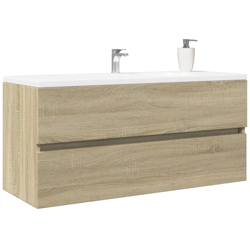 Armoire de lavabo de salle de bain,Meuble de rangement chêne sonoma 100x38,5x45 cm CFW86777