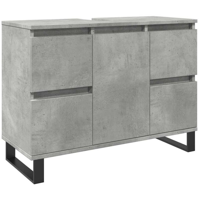 Vidaxl - Armoire de lavabo salle de bain gris béton 80x33x60 cm
