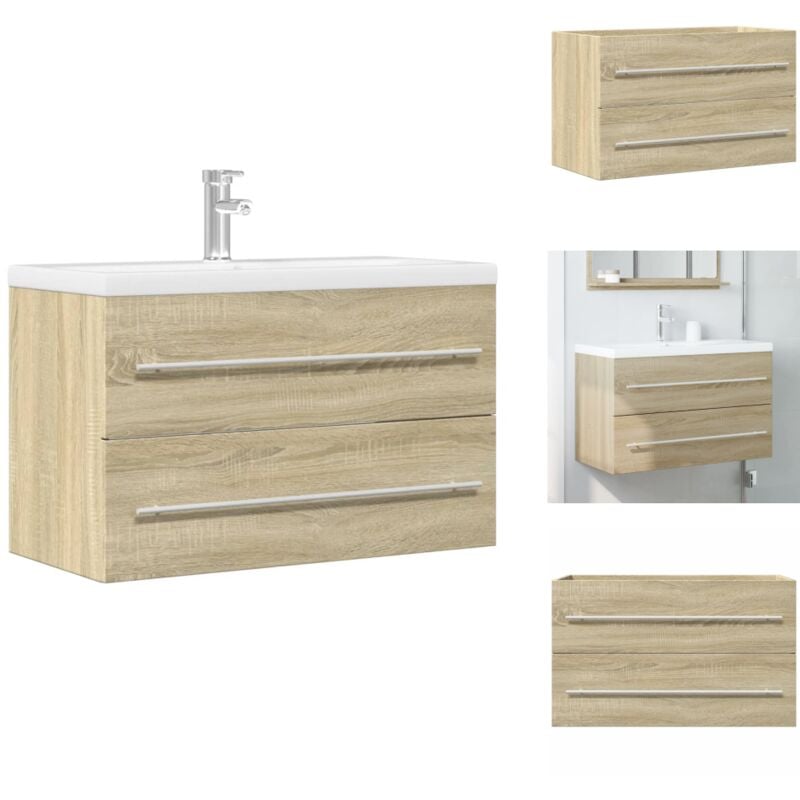 Armoire de lavabo vieux bois 80x38,5x48 cm bois d'ingénierie - Armoire D'évier - Armoires D'évier - Armoire De Salle De Bain - Armoires De Salle De