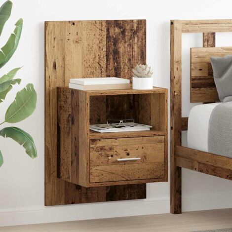 Armoire de lit 2 pcs-Table de chevet-Meuble de rangement Bois ancien 48,5 x 32,5 x 80 cm 218655