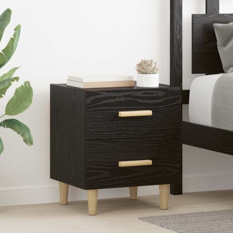 Armoire de lit-Table de chevet-Meuble de rangement Chêne noir 40 x 35 x 47.5 cm Bois d'ingénierie 454260